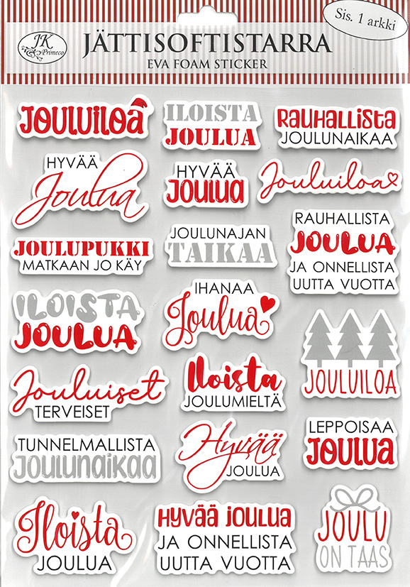 #jÄttisoftistarra-arkki joulutekstit punaharmaa | säästötalo latvala JÄttisoftistarra-arkki joulutekstit punaharmaa | säästötalo latvala