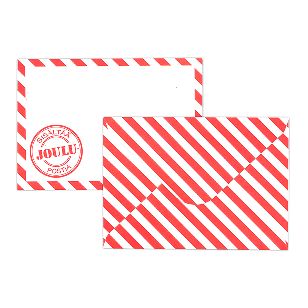 KIRJEKUORI C6 JOULULEIMASIN PUNAINEN RAITA 10KPL