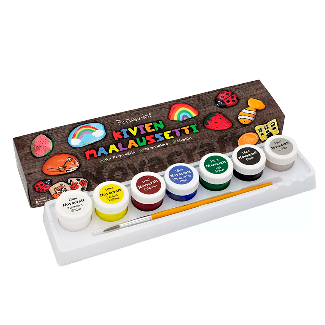 NOVACRAFT KIVIEN MAALAUSSETTI 6x18ML+LAKKA
