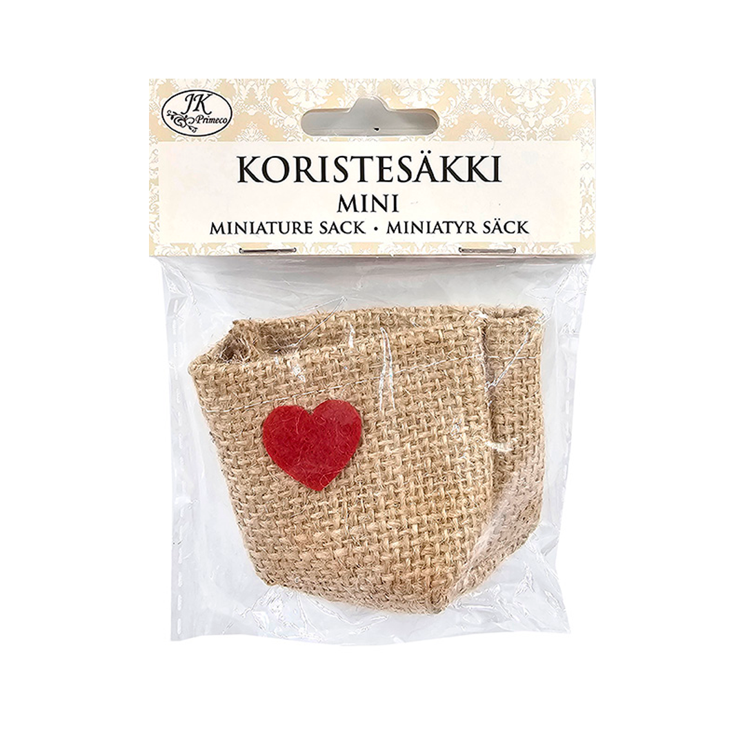 KORISTESÄKKI MINI SYDÄN PUNAINEN