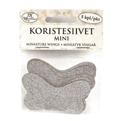 Koristesiivet hopea glitter 5kpl | säästötalo latvala