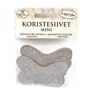 Koristesiivet hopea glitter 5kpl | säästötalo latvala