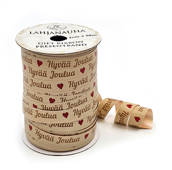 Lahjanauha 1cm x 50m hyvÄÄ joulua natur | säästötalo latvala