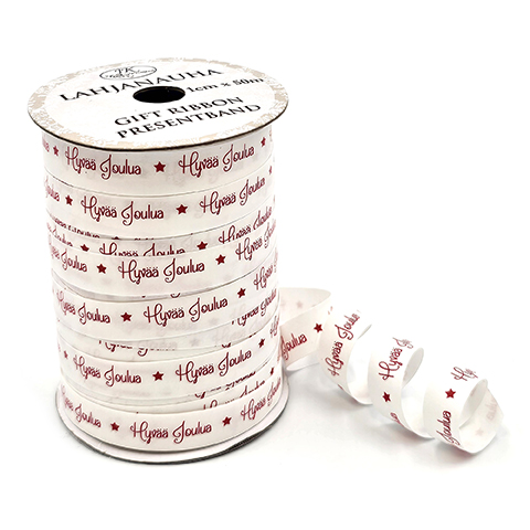 Lahjanauha 1cm x 50m hyvÄÄ joulua punavalkoinen | säästötalo latvala