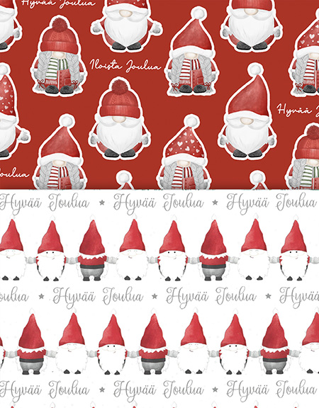 Lahjapaperi tontut 70cm x 5m | säästötalo latvala