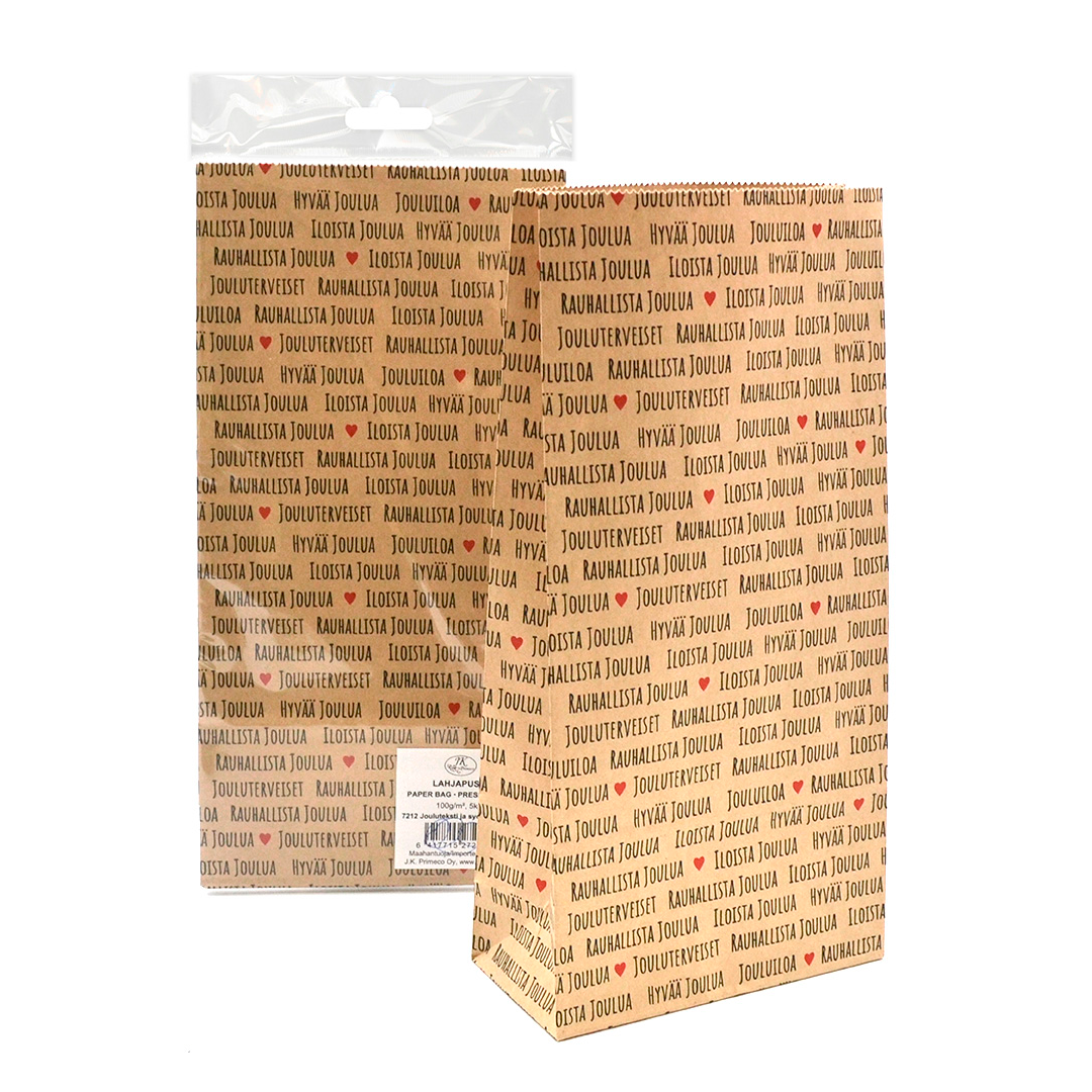LAHJAPUSSI JOULUTEKSTI JA SYDÄMET NATUR 5KPL