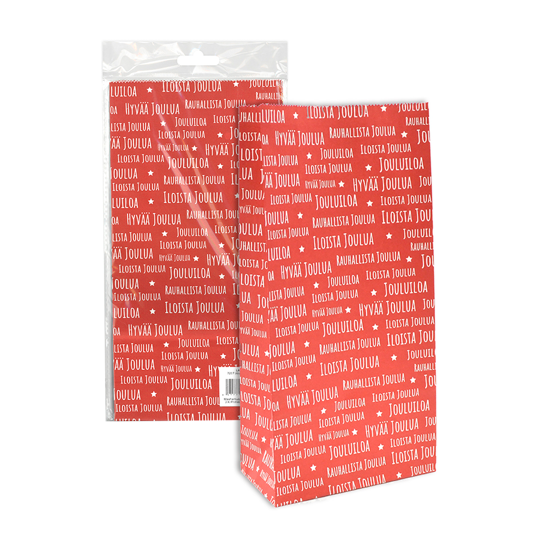 LAHJAPUSSI JOULUTEKSTI PUNAINEN 2 5KPL
