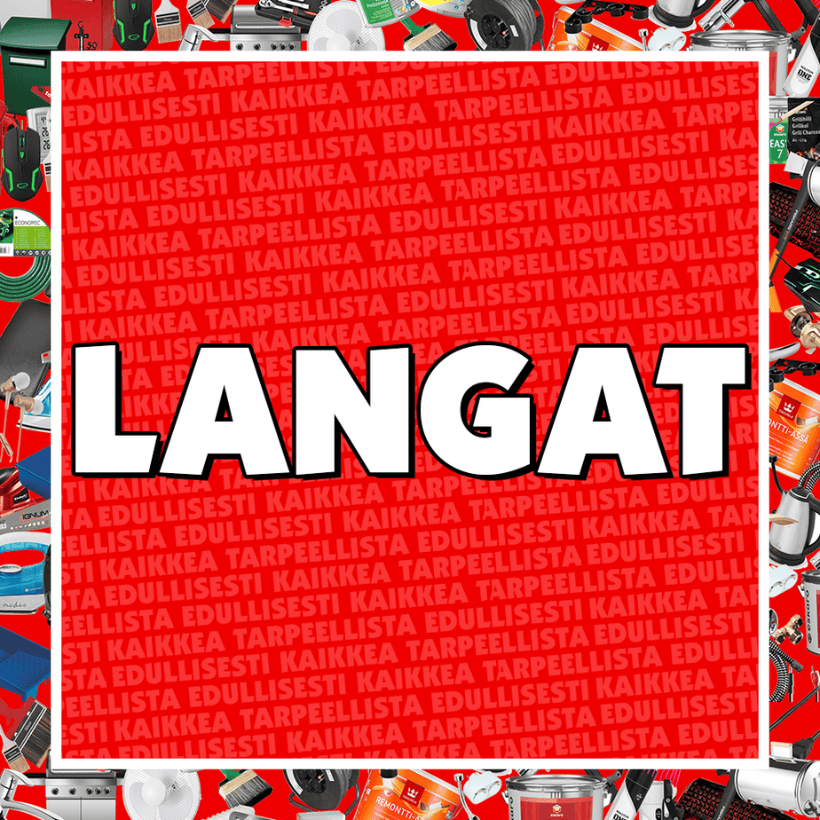 Langat Category header 'LANGAT' (cables) in bold white letters on a red patterned background framed by a collage of tools