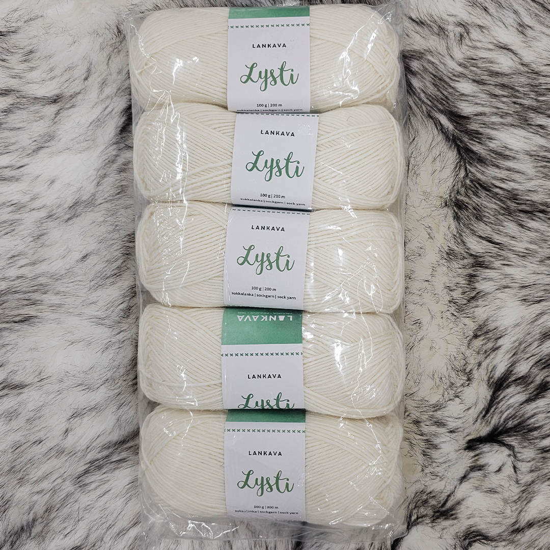 Lankava lysti 5-pak sukkalanka lumi 100g (851) | säästötalo latvala