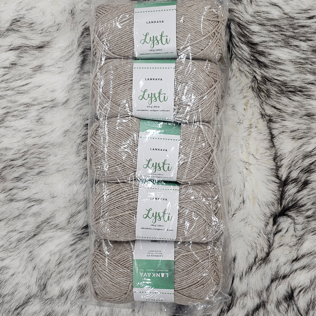 Lankava lysti 5-pak sukkalanka greige 100g (870) | säästötalo latvala