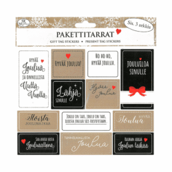 Pakettitarra joulutoivotukset musta-natur 3ark