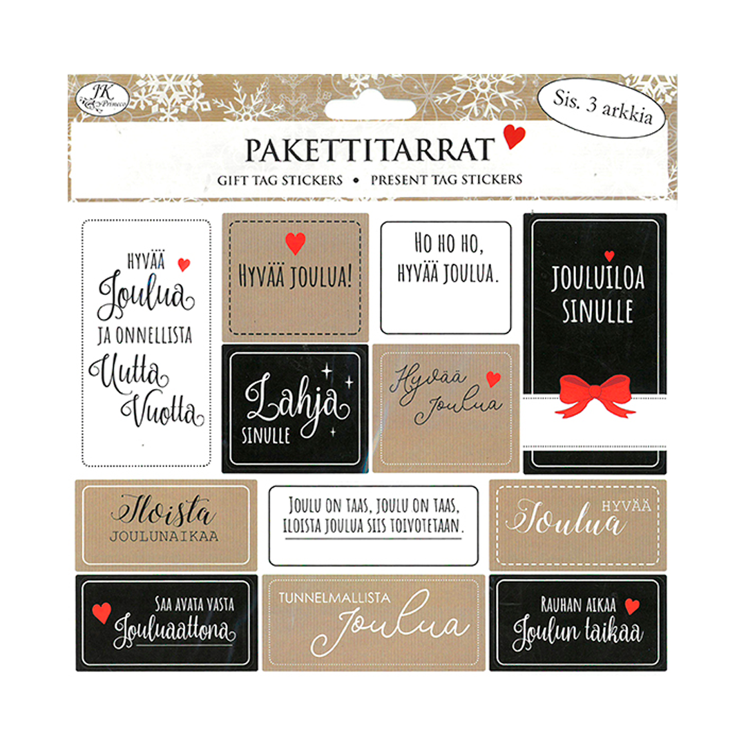 Pakettitarra joulutoivotukset musta-natur 3ark | säästötalo latvala