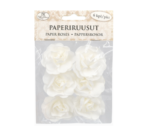 Paperiruusu iso valkoinen 6kpl | säästötalo latvala