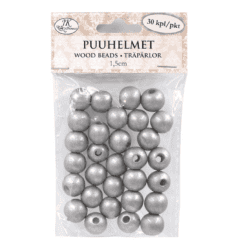 Puuhelmet 1,5cm hopea 30cm | säästötalo latvala