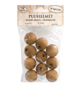 Puuhelmet 2,5cm ruskea 10kpl | säästötalo latvala