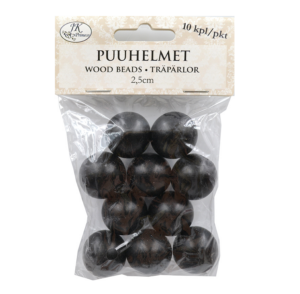 Puuhelmet musta 25mm 10kpl | säästötalo latvala