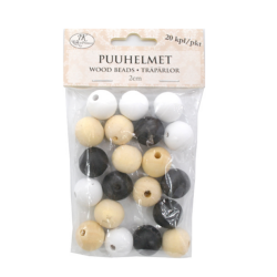 Puuhelmet naturlajitelma 20mm 20kpl | säästötalo latvala