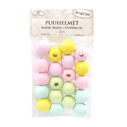 Puuhelmet pastellilajitelma 20mm 20kpl | säästötalo latvala