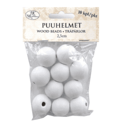 Puuhelmet valkoinen 25mm 10kpl | säästötalo latvala