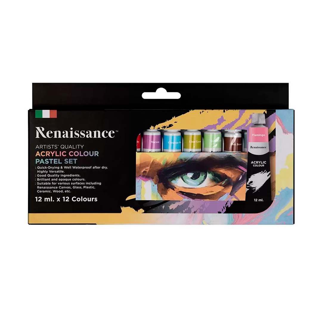 Renaissance akryylivÄrit pastelli 12x12ml | säästötalo latvala
