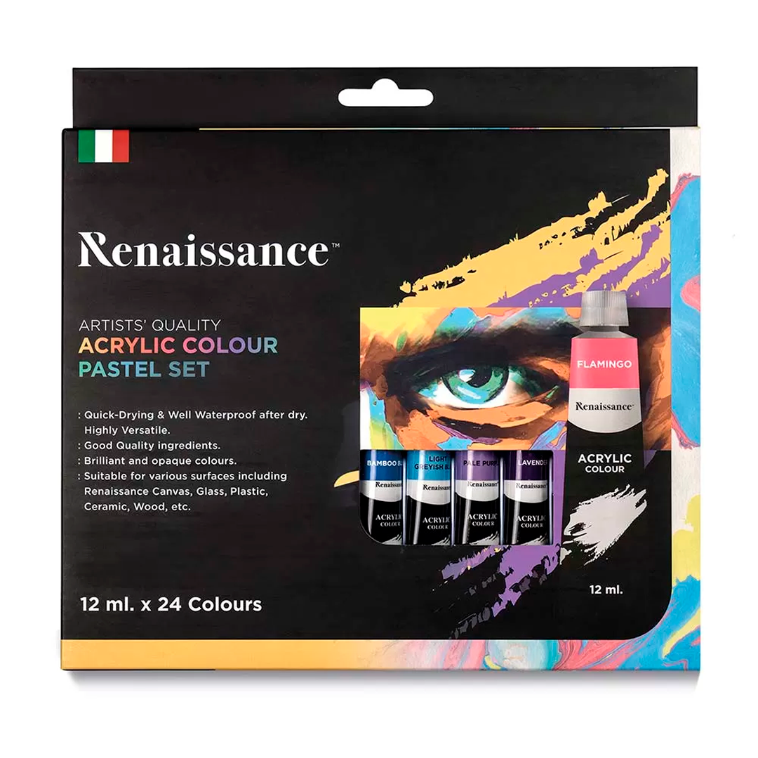 Renaissance akryylivÄrit pastelli 24x12ml | säästötalo latvala