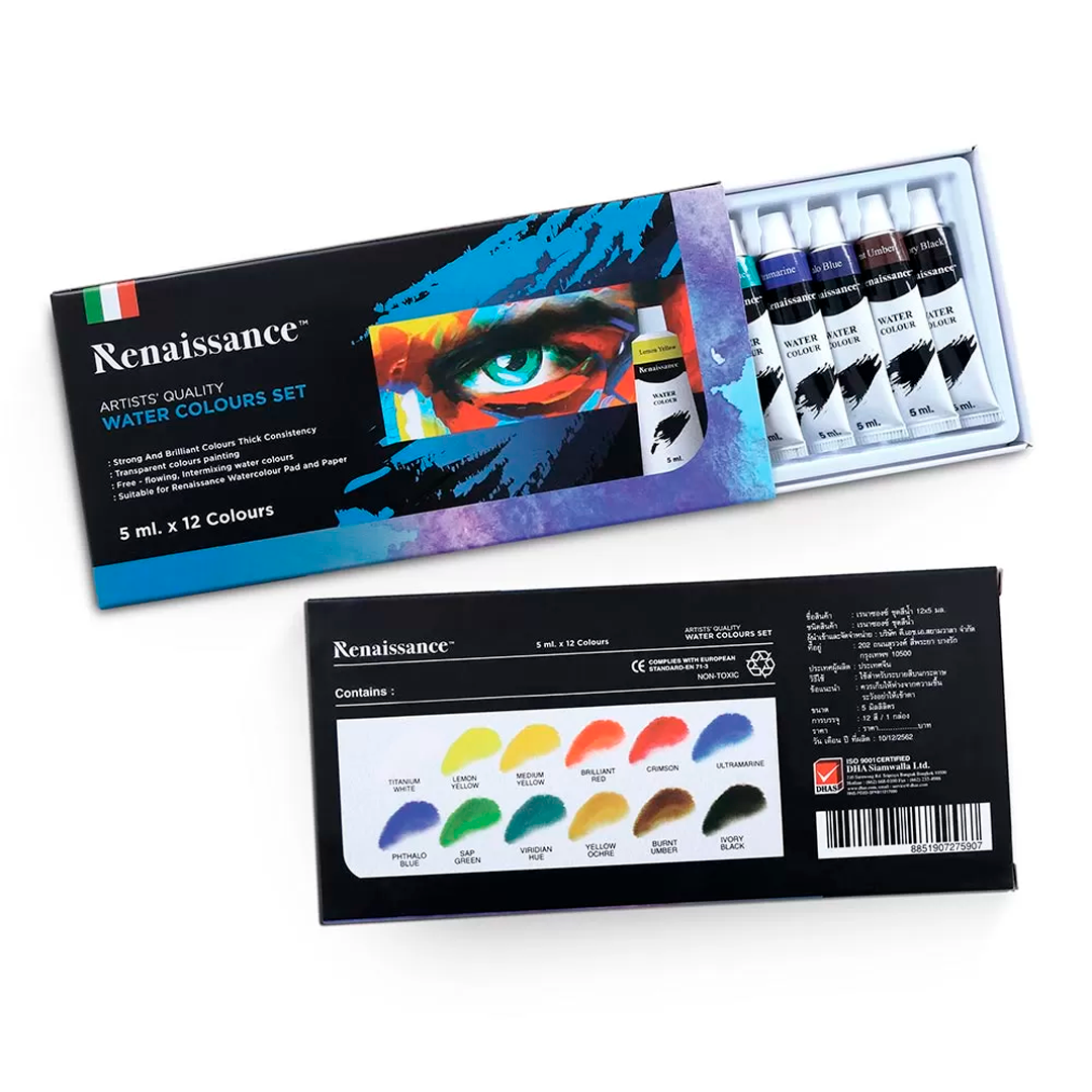 Renaissance akvarellivÄrit 12x5ml | säästötalo latvala
