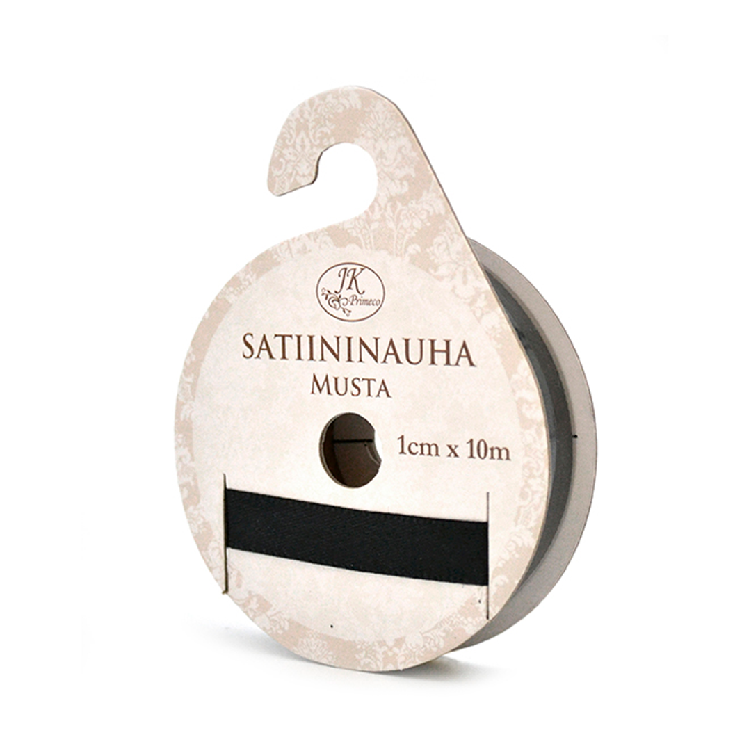 SATIININAUHA MUSTA 1CMx10M