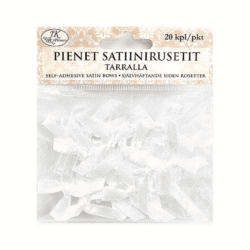 Satiinirusetti valkoinen 20kpl Satiinirusetti valkoinen 20kpl