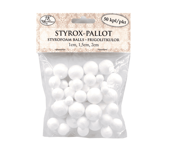 Styrox-pallolajitelma 50kpl 1cm, 1,5cm, 2cm | säästötalo latvala