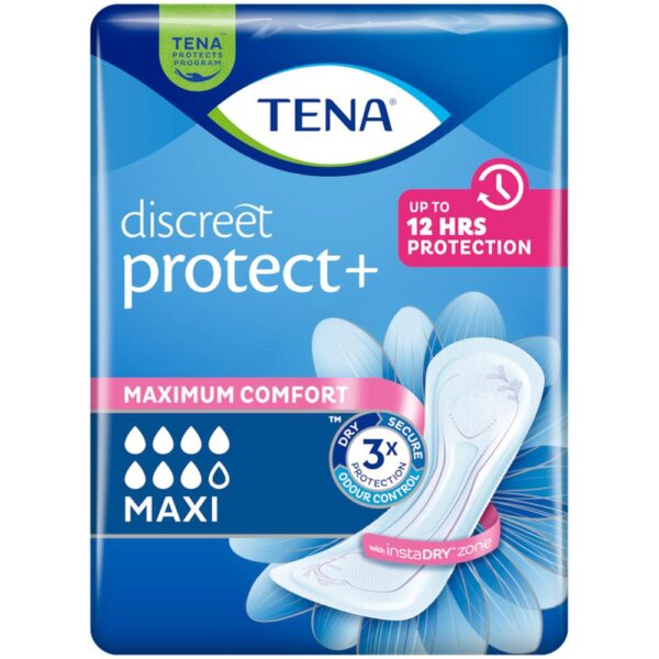 Tena discreet protect+ maxi inkontinenssisuoja 6kpl | säästötalo latvala