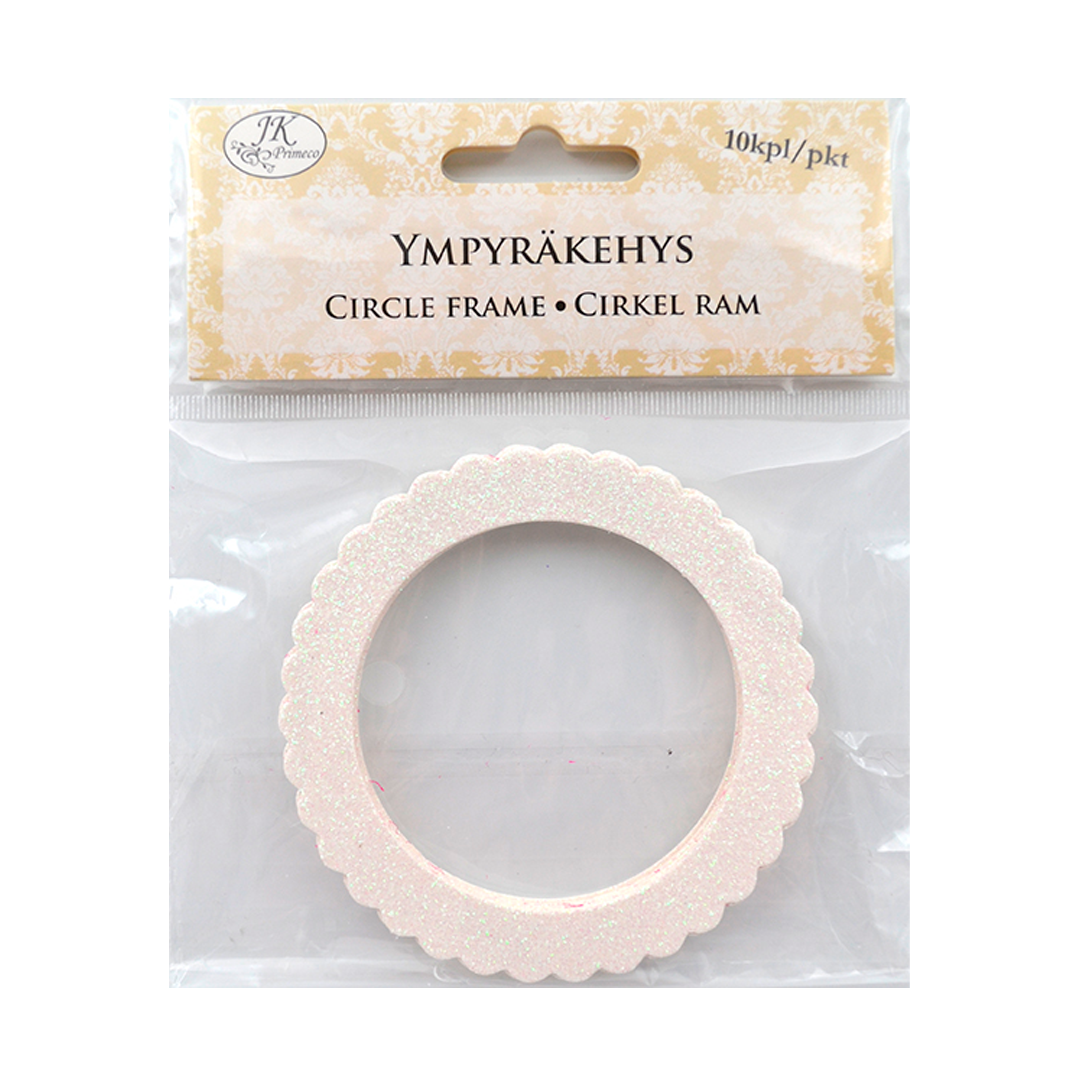 YMPYRÄKEHYS GLITTER VALKOINEN 10KPL
