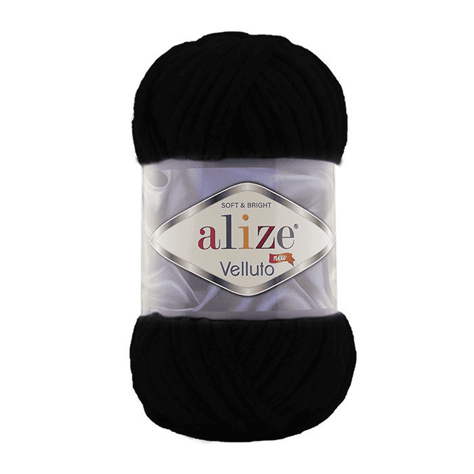 Alize velluto lanka musta 100g (060) Alize velluto lanka musta 100g (060)
