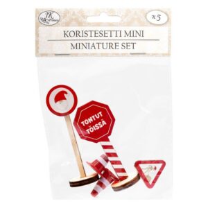 Koristesetti mini liikennemerkit joulu 5kpl Koristesetti mini liikennemerkit joulu 5kpl