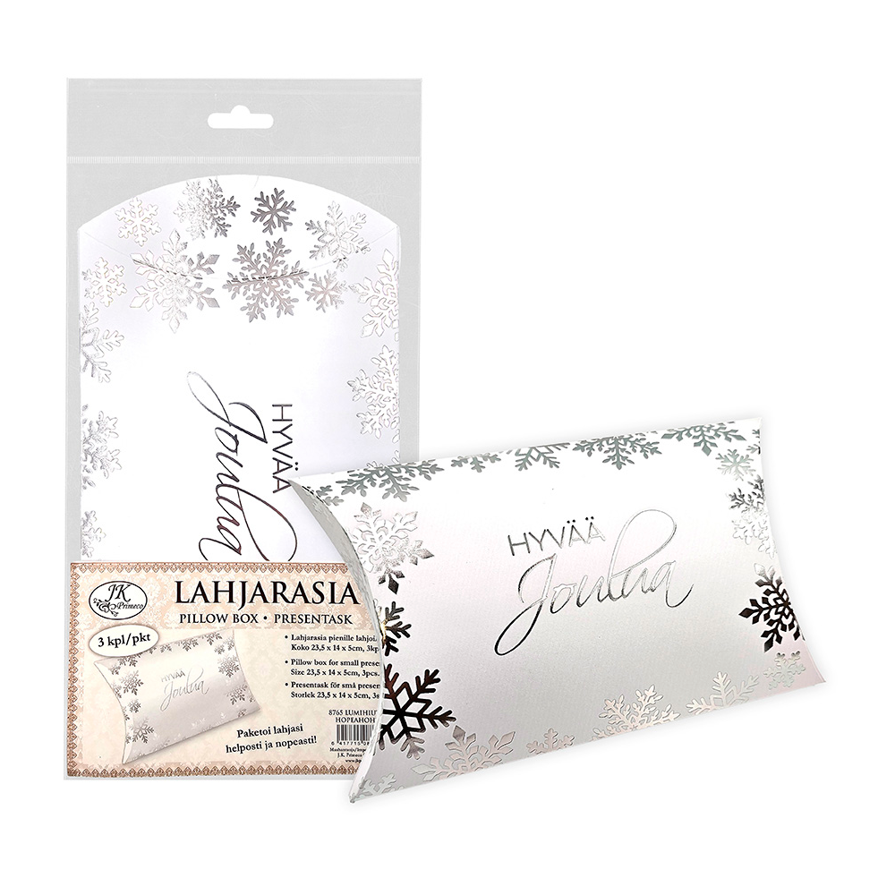 Lahjarasia m lumihiutale hopeafolio 3kpl Lahjarasia m lumihiutale hopeafolio 3kpl