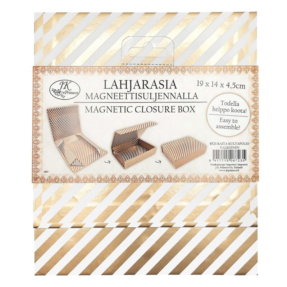 Lahjarasia s raita kultafolio valkoinen Lahjarasia s raita kultafolio valkoinen