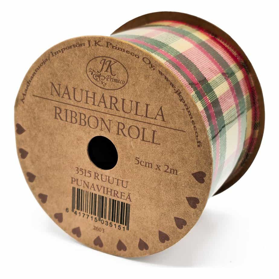 Nauharulla 5cm x 2m ruutu punavihreÄ Nauharulla 5cm x 2m ruutu punavihreÄ