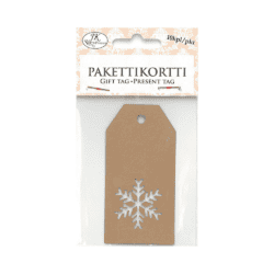 pakettikortti-lumihiutale-ruskea-10kpl_0png PAKETTIKORTTI LUMIHIUTALE RUSKEA 10KPL