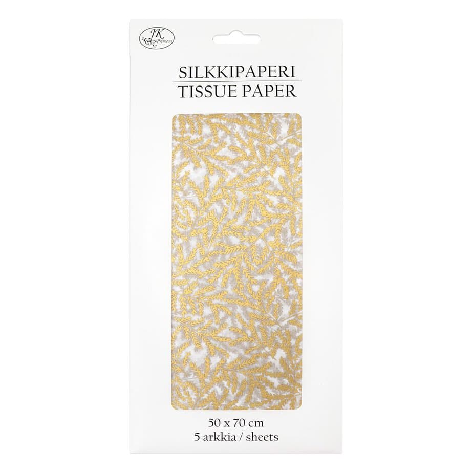 Silkkipaperi havut kulta 5ark Silkkipaperi havut kulta 5ark