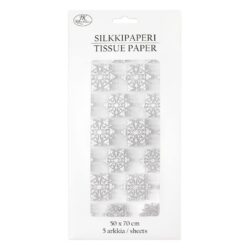 Silkkipaperi lumihiutale hopea 5ark Silkkipaperi lumihiutale hopea 5ark