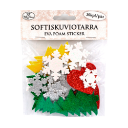 Softiskuviotarra joulu glitter 30kpl Softiskuviotarra joulu glitter 30kpl