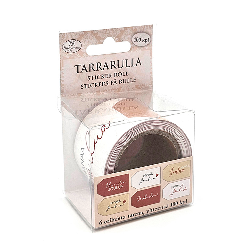 Tarrarulla pakettikortit joulu 100kpl Tarrarulla pakettikortit joulu 100kpl